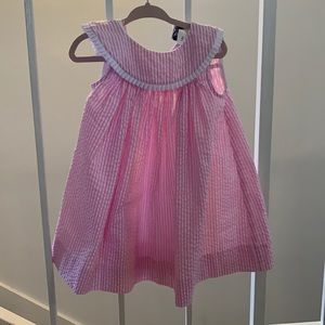 Pink seersucker Bailey boys dress